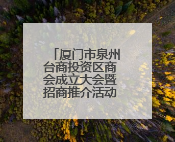 厦门市泉州台商投资区商会成立大会暨招商推介活动在厦门举行