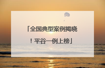 全国典型案例揭晓！平谷一例上榜