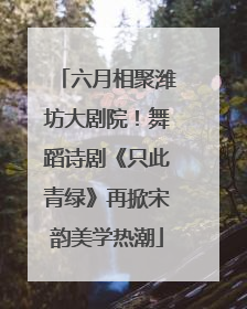 六月相聚潍坊大剧院！舞蹈诗剧《只此青绿》再掀宋韵美学热潮