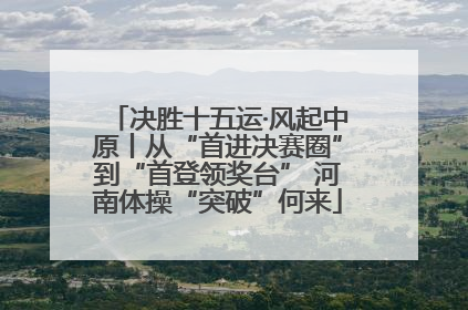 决胜十五运·风起中原丨从“首进决赛圈”到“首登领奖台” 河南体操“突破”何来