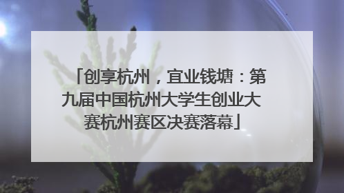 创享杭州，宜业钱塘：第九届中国杭州大学生创业大赛杭州赛区决赛落幕