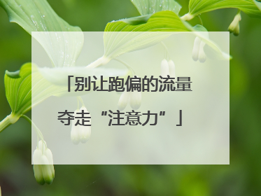别让跑偏的流量夺走“注意力”