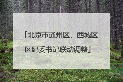 北京市通州区、西城区区纪委书记联动调整