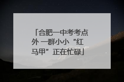 合肥一中考考点外 一群小小“红马甲”正在忙碌