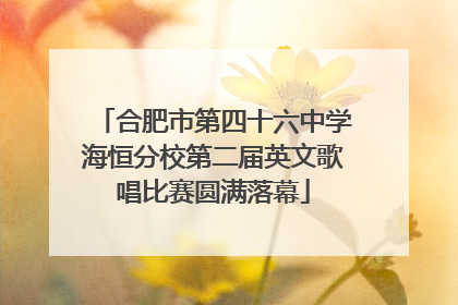 合肥市第四十六中学海恒分校第二届英文歌唱比赛圆满落幕