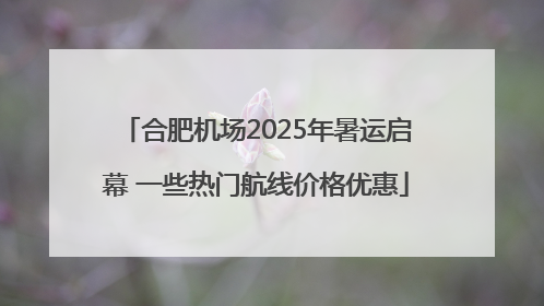合肥机场2025年暑运启幕 一些热门航线价格优惠