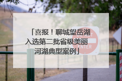 喜报！聊城望岳湖入选第二批省级美丽河湖典型案例