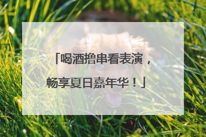 喝酒撸串看表演，畅享夏日嘉年华！