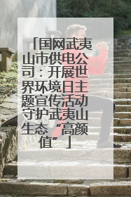 国网武夷山市供电公司：开展世界环境日主题宣传活动守护武夷山生态“高颜值”