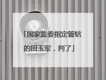 国家监委指定管辖的田玉军，判了