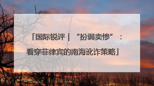 国际锐评｜“扮弱卖惨”：看穿菲律宾的南海讹诈策略