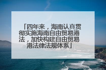 四年来，海南认真贯彻实施海南自由贸易港法，加快构建自由贸易港法律法规体系