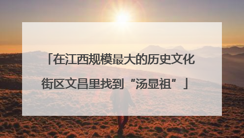 在江西规模最大的历史文化街区文昌里找到“汤显祖”