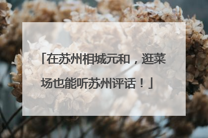 在苏州相城元和，逛菜场也能听苏州评话！