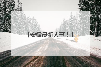 安徽最新人事！