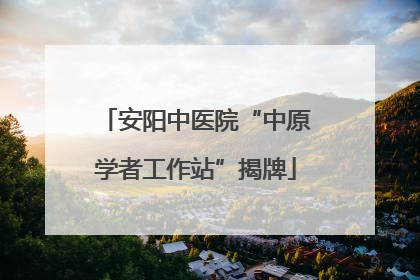 安阳中医院“中原学者工作站”揭牌