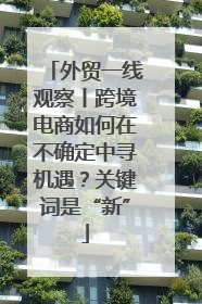 外贸一线观察丨跨境电商如何在不确定中寻机遇？关键词是“新”