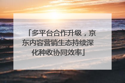 多平台合作升级，京东内容营销生态持续深化种收协同效率