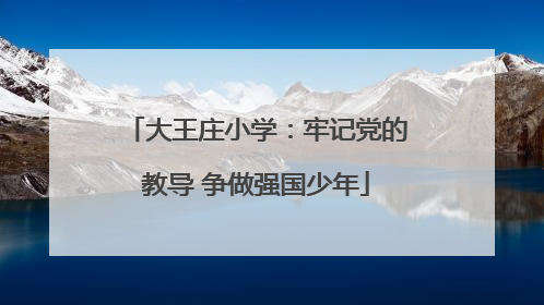 大王庄小学：牢记党的教导 争做强国少年