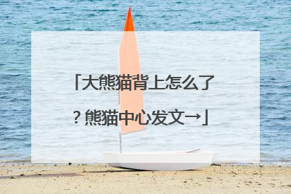 大熊猫背上怎么了？熊猫中心发文→