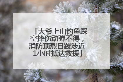 大爷上山钓鱼踩空摔伤动弹不得，消防顶烈日跋涉近1小时抵达救援