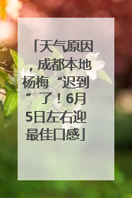 天气原因，成都本地杨梅“迟到”了！6月5日左右迎最佳口感
