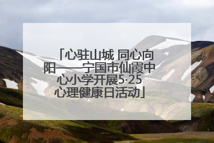 心驻山城 同心向阳——宁国市仙霞中心小学开展5·25心理健康日活动