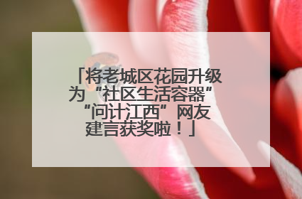 将老城区花园升级为“社区生活容器” “问计江西”网友建言获奖啦！