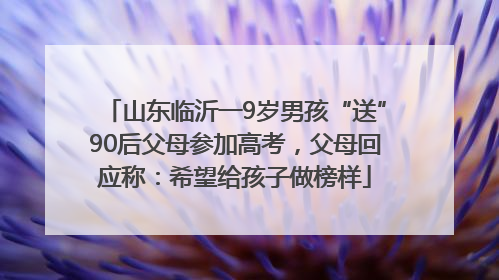 山东临沂一9岁男孩“送”90后父母参加高考，父母回应称：希望给孩子做榜样
