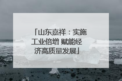 山东嘉祥：实施工业倍增 赋能经济高质量发展