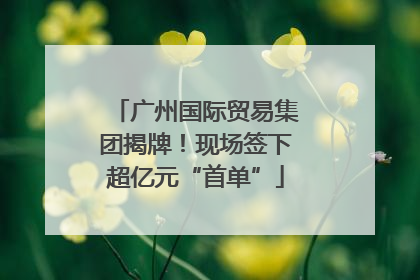 广州国际贸易集团揭牌！现场签下超亿元“首单”