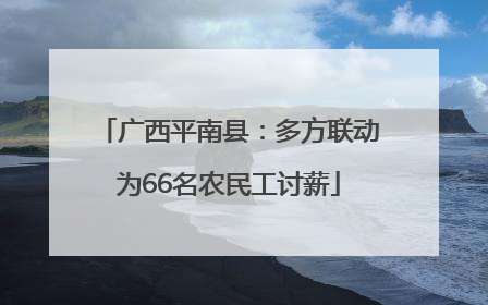 广西平南县：多方联动为66名农民工讨薪