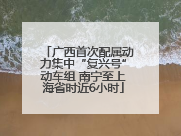 广西首次配属动力集中“复兴号”动车组 南宁至上海省时近6小时