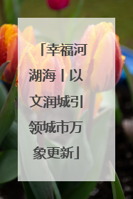 幸福河湖海丨以文润城引领城市万象更新