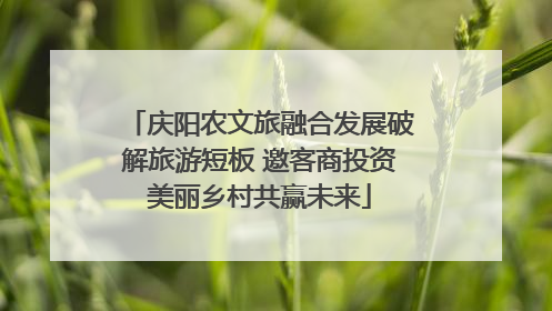 庆阳农文旅融合发展破解旅游短板 邀客商投资美丽乡村共赢未来