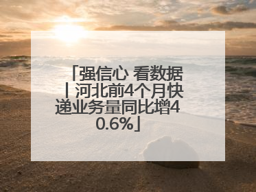 强信心 看数据丨河北前4个月快递业务量同比增40.6%