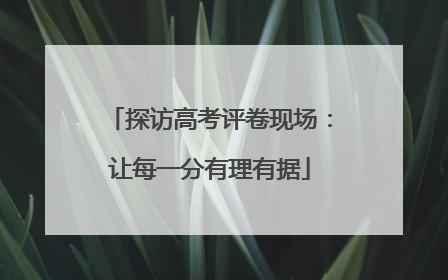 探访高考评卷现场：让每一分有理有据