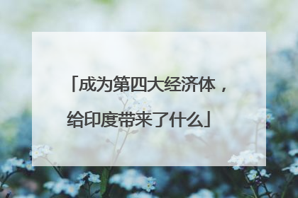 成为第四大经济体，给印度带来了什么