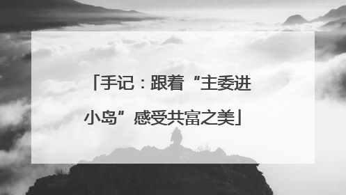 手记：跟着“主委进小岛”感受共富之美