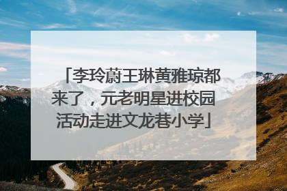 李玲蔚王琳黄雅琼都来了，元老明星进校园活动走进文龙巷小学