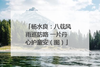 杨水良：八载风雨巡防路 一片丹心护童安（图）