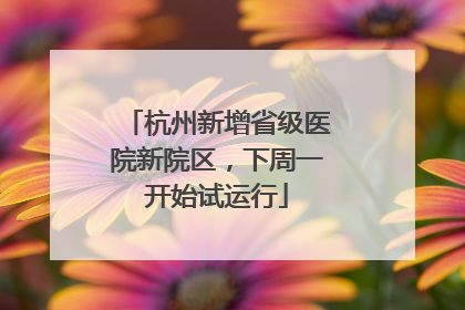 杭州新增省级医院新院区，下周一开始试运行