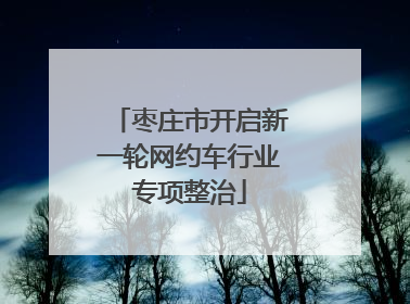 枣庄市开启新一轮网约车行业专项整治