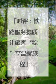 时评：铁路服务提质让旅客“粽”享温馨旅程