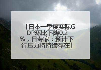 日本一季度实际GDP环比下降0.2%，日专家：预计下行压力将持续存在
