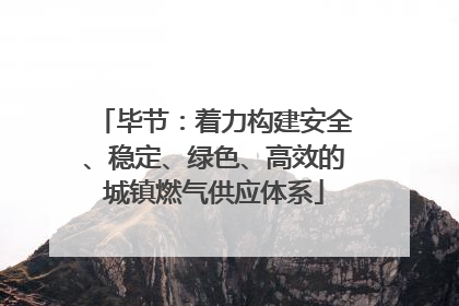 毕节：着力构建安全、稳定、绿色、高效的城镇燃气供应体系