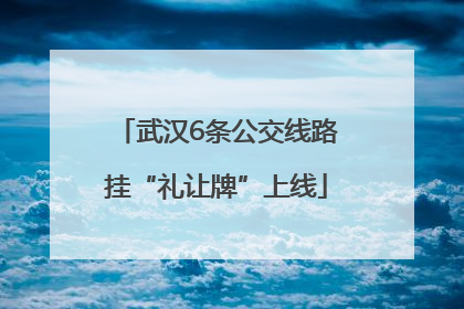 武汉6条公交线路挂“礼让牌”上线