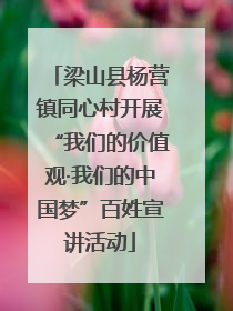 梁山县杨营镇同心村开展“我们的价值观·我们的中国梦”百姓宣讲活动