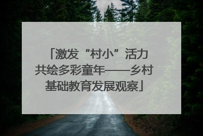 激发“村小”活力 共绘多彩童年——乡村基础教育发展观察