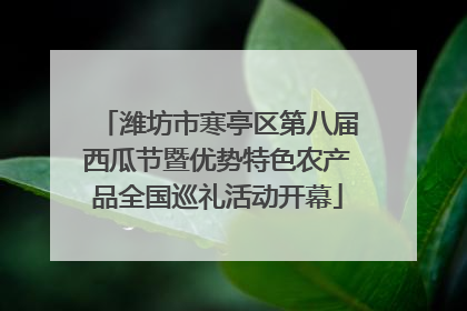 潍坊市寒亭区第八届西瓜节暨优势特色农产品全国巡礼活动开幕